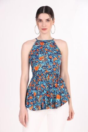 Sky Blue Printed Top