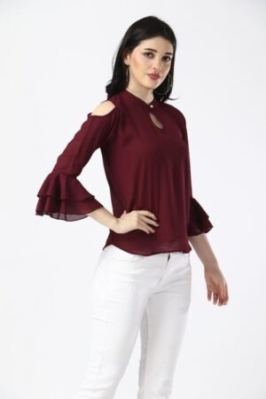 Maroon Grace Solid Women’s Top