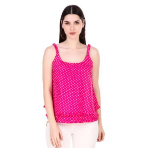 Pink Polka Printed Top